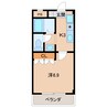 ソルヤード本町 1Kの間取り