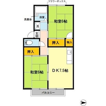 間取図 南海本線/紀ノ川駅 徒歩9分 2階 築38年