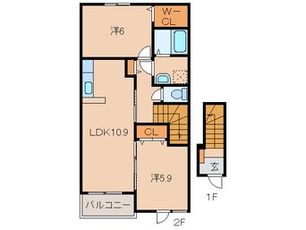 間取図 和歌山線/船戸駅 徒歩32分 2階 築9年