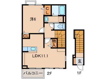 間取図 南海本線/紀ノ川駅 徒歩21分 2階 築11年