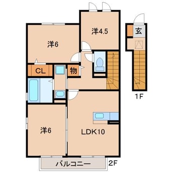 間取図 阪和線・羽衣線/紀伊中ノ島駅 徒歩32分 2階 築15年