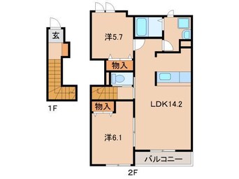 間取図 和歌山電鉄貴志川線/岡崎前駅 徒歩1分 2階 築11年