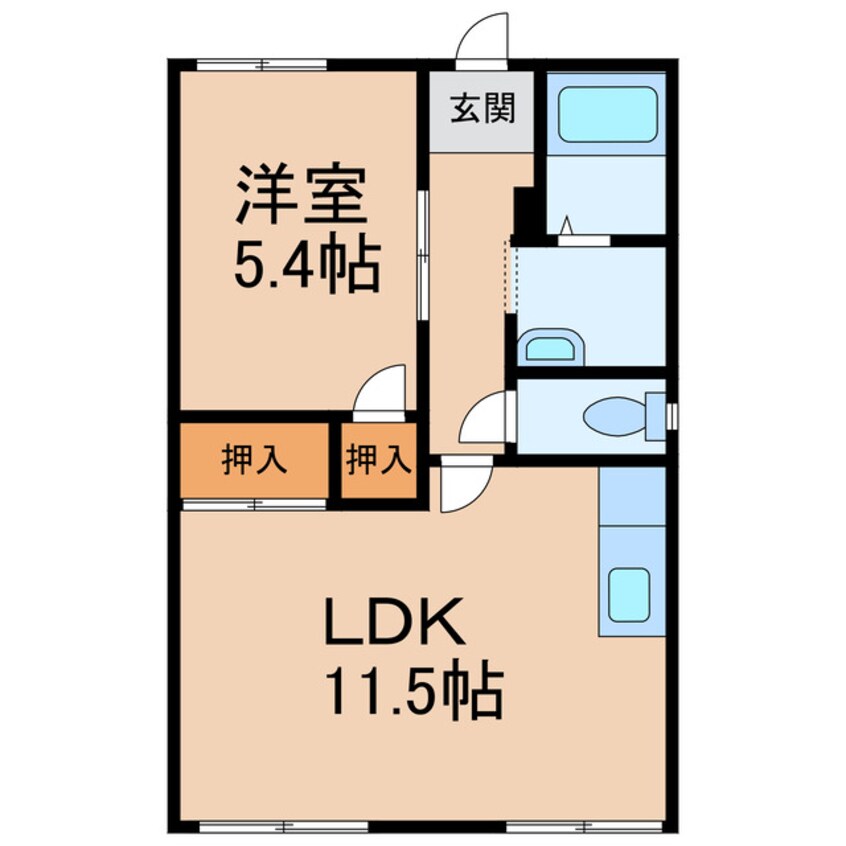 間取図 和歌山線/岩出駅 徒歩16分 1階 築36年