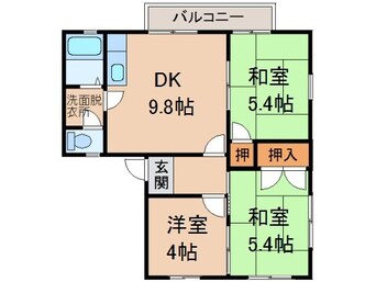 間取図 和歌山線/岩出駅 バス12分森下車:停歩10分 2階 築27年