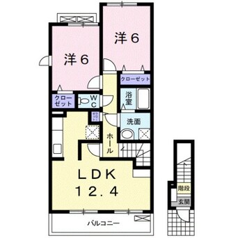 間取図 阪和線・羽衣線/紀伊中ノ島駅 徒歩19分 2階 築13年