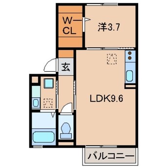 間取図 阪和線・羽衣線/和歌山駅 バス23分浜の宮下車:停歩6分 1階 築7年