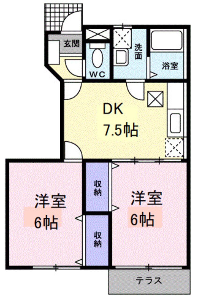 間取図 南海高野線/御幸辻駅 徒歩6分 1階 築25年