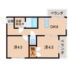 ヴィラパーク本町 2DKの間取り