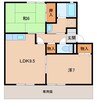 ウインディア鷹匠 2LDKの間取り