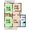 和歌山線/打田駅 徒歩5分 2階 築34年 3DKの間取り