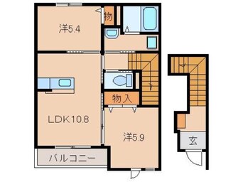 間取図 和歌山線/田井ノ瀬駅 徒歩27分 2階 築6年