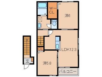 間取図 和歌山線/下井阪駅 徒歩8分 2階 築8年