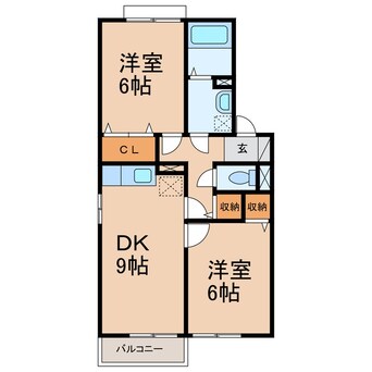 間取図 南海加太線/八幡前駅 徒歩7分 2階 築22年