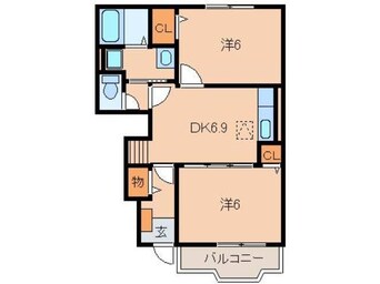 間取図 和歌山線/橋本駅 徒歩19分 1階 築18年