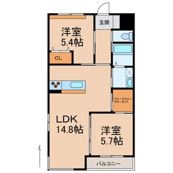 間取図 和歌山線/岩出駅 徒歩2分 3階 築8年