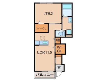 間取図 阪和線・羽衣線/紀伊中ノ島駅 徒歩33分 1階 築7年