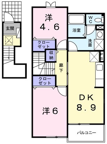 間取図 和歌山線/下井阪駅 徒歩4分 2階 築20年