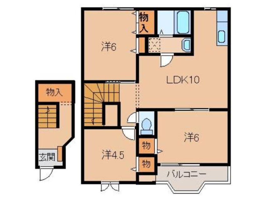 間取図 南海高野線/御幸辻駅 徒歩6分 2階 築26年