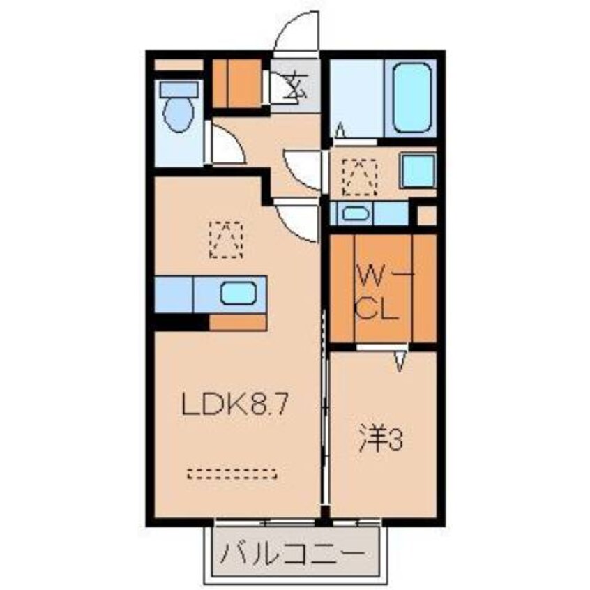 間取図 阪和線・羽衣線/六十谷駅 徒歩12分 1階 築7年