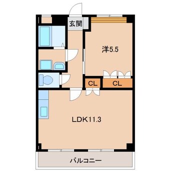 間取図 和歌山線/田井ノ瀬駅 徒歩9分 2階 築17年