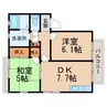 きのくに線・紀勢本線/紀三井寺駅 徒歩15分 2階 築32年 2DKの間取り