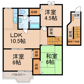 間取図 阪和線・羽衣線/六十谷駅 徒歩23分 2階 築23年