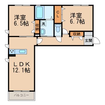 間取図 南海本線/和歌山市駅 バス9分長路下車:停歩3分 2階 築4年