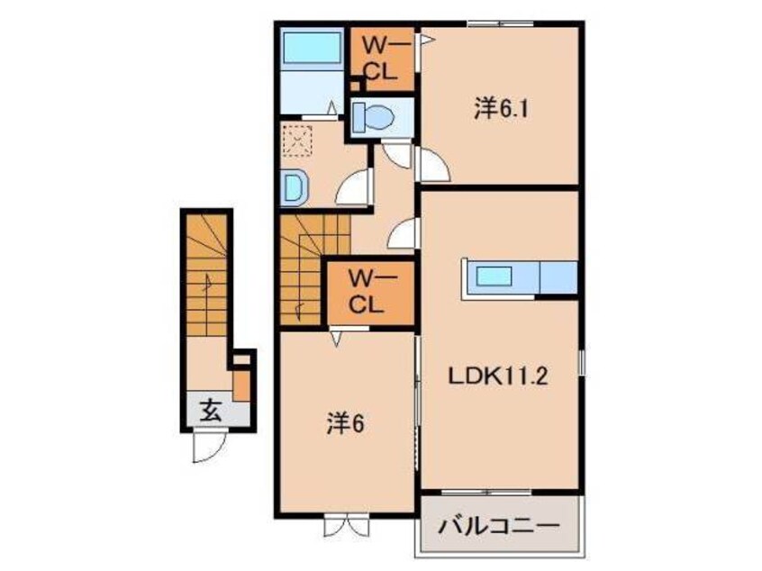 間取図 阪和線・羽衣線/紀伊中ノ島駅 徒歩21分 2階 築5年