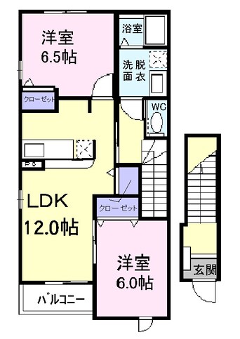 間取図 和歌山線/下井阪駅 徒歩24分 2階 築17年