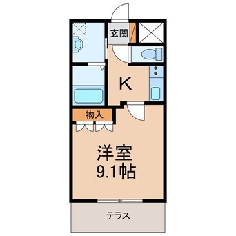 間取図 阪和線・羽衣線/六十谷駅 バス16分鳥井下車:停歩11分 1階 築13年