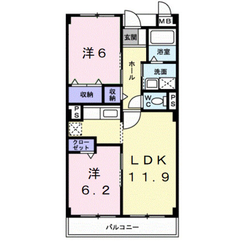 間取図 きのくに線・紀勢本線/紀三井寺駅 徒歩14分 4階 築24年