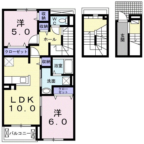 間取り図 和歌山線/岩出駅 徒歩30分 3階 築4年
