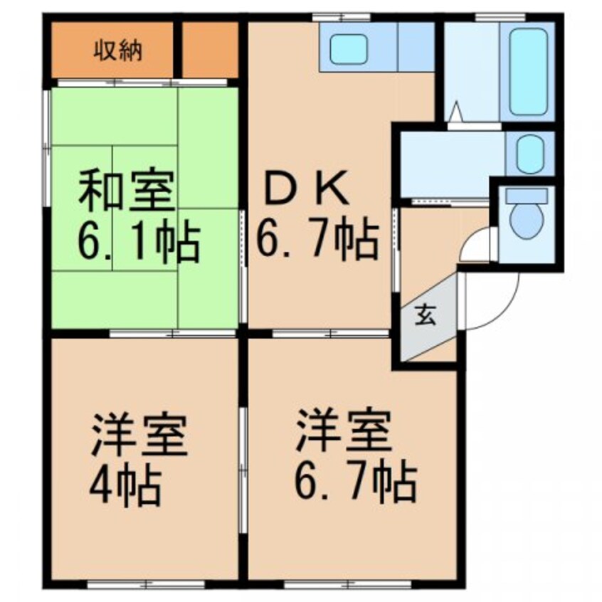 間取図 和歌山線/千旦駅 徒歩10分 1階 築19年