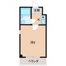 スカイハイツ十二番丁 1Kの間取り