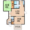 オリーブハウス 2LDKの間取り