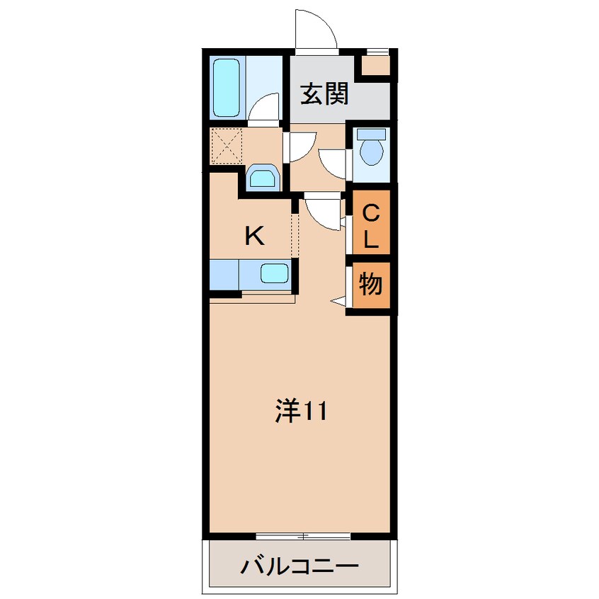 間取図 阪和線・羽衣線/紀伊中ノ島駅 徒歩6分 1階 築16年