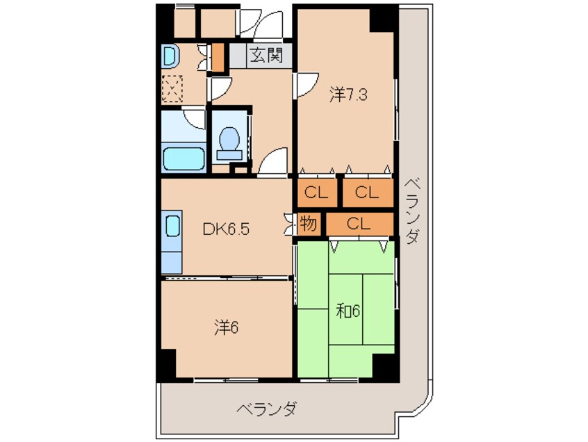 間取図 阪和線・羽衣線/紀伊駅 バス15分西安上下車:停歩8分 3階 築24年