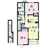 和歌山線/下井阪駅 徒歩19分 2階 築18年 2LDKの間取り