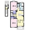 和歌山線/下井阪駅 徒歩15分 2階 築10年 2LDKの間取り