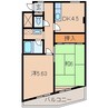 グランドハイツみきまち 2DKの間取り