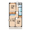 和歌山線/紀伊小倉駅 徒歩6分 2階 築17年 2LDKの間取り