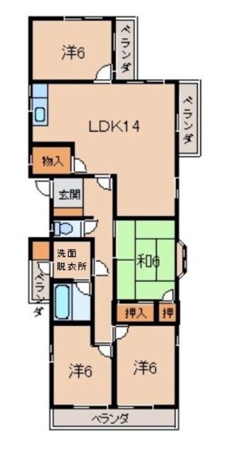 間取図 コーポ東６号棟