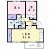 和歌山線/岩出駅 徒歩18分 3階 築28年 2LDKの間取り