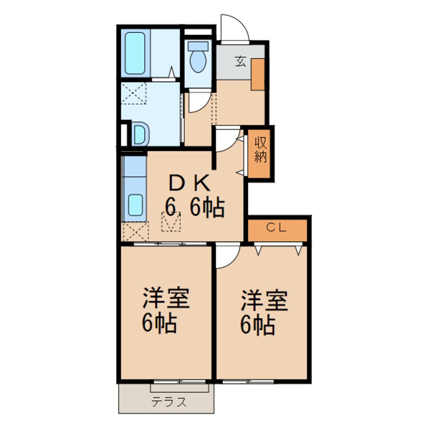 間取図 和歌山線/下井阪駅 徒歩22分 1階 築19年