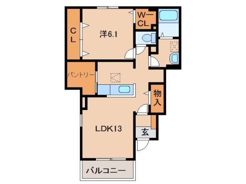 間取図 阪和線・羽衣線/紀伊中ノ島駅 徒歩21分 1階 築5年