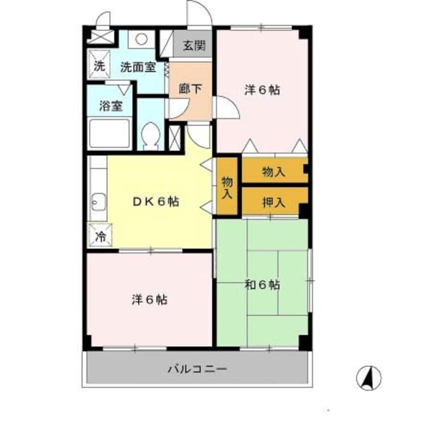 間取図 和歌山線/下井阪駅 徒歩20分 1階 築24年