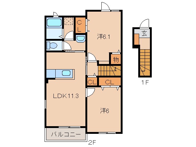 間取り図 南海本線/紀ノ川駅 徒歩13分 2階 築11年