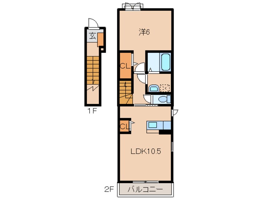 間取図 和歌山線/岩出駅 徒歩27分 2階 築12年