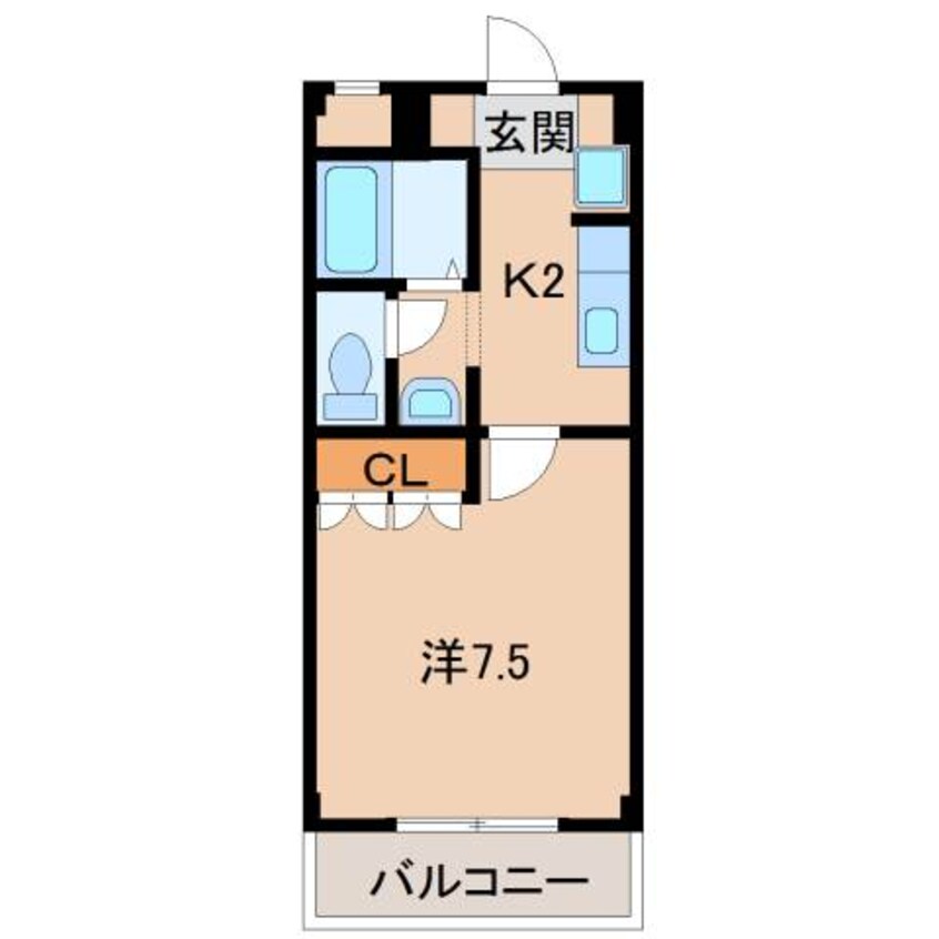 間取図 きのくに線・紀勢本線/宮前駅 徒歩10分 2階 築17年