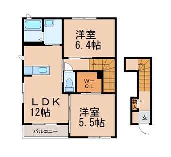 間取図 和歌山電鉄貴志川線/甘露寺前駅 徒歩18分 2階 築17年